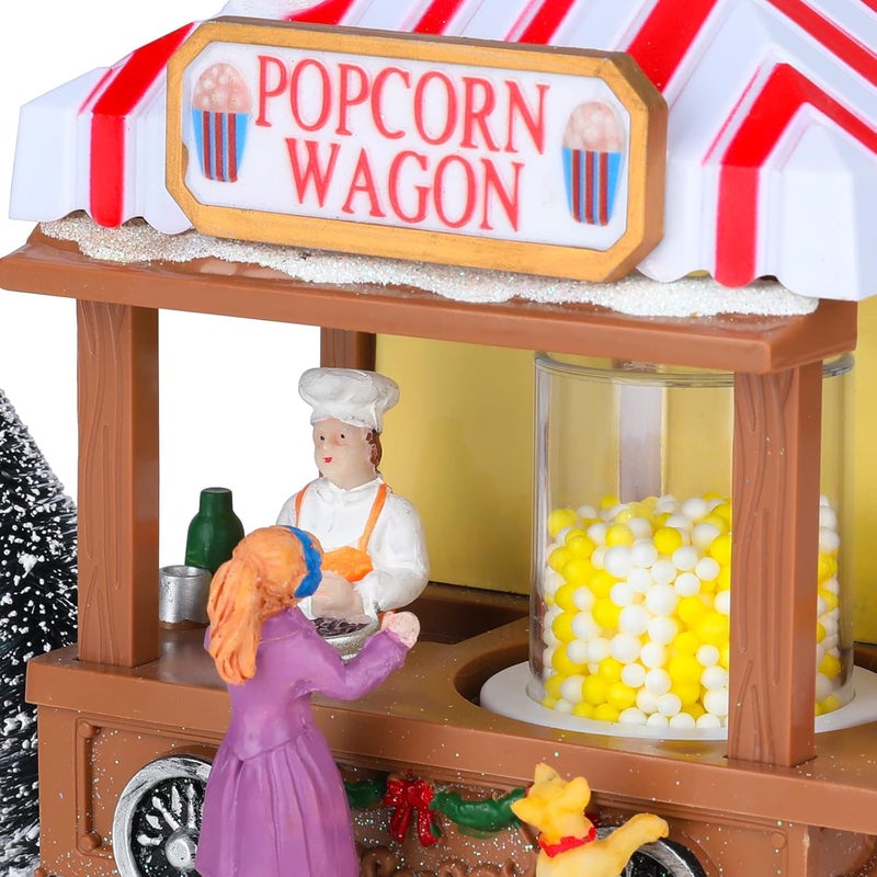 CHONSUN Christmas Village Collectible Buildings Christmas Village Houses Popcorn House with LED Light Musical USB Indoor Figurines Decoration Indoor Xmas Decor - Image 5